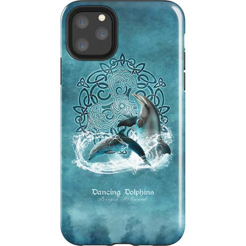 Dolphin Celtic Knot by Brigid Ashwood iPhone Cases